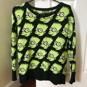 NEON GREEN BART SIMPSON SWEATER!!!